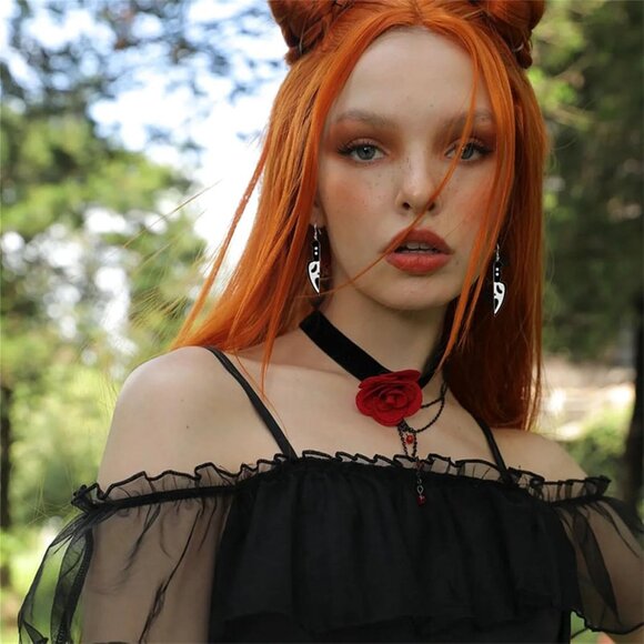 Spooky Ghost Pumpkin Earrings Halloween Cherry Earrings Funny Acrylic Candy Corn - Picture 2 of 5